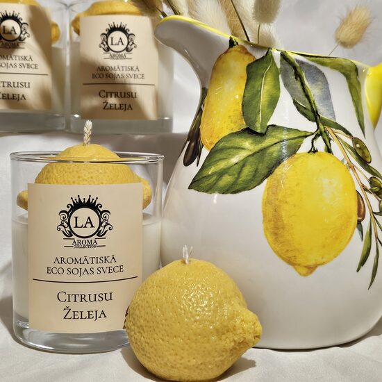 CITRUSU ŽELEJA  sojas & kokosriekstu vaska svece